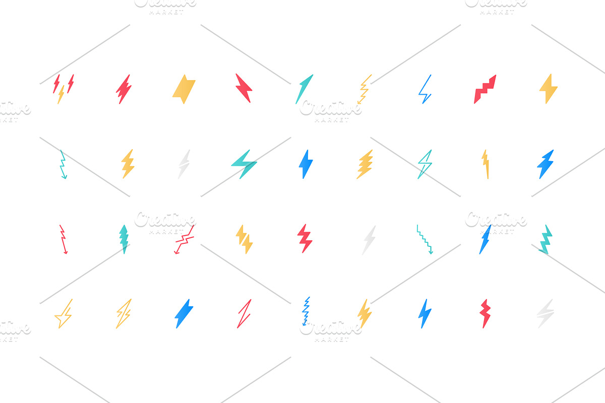 Lightning bolt of energy power and, an Object Illustration by Lemberg Vector