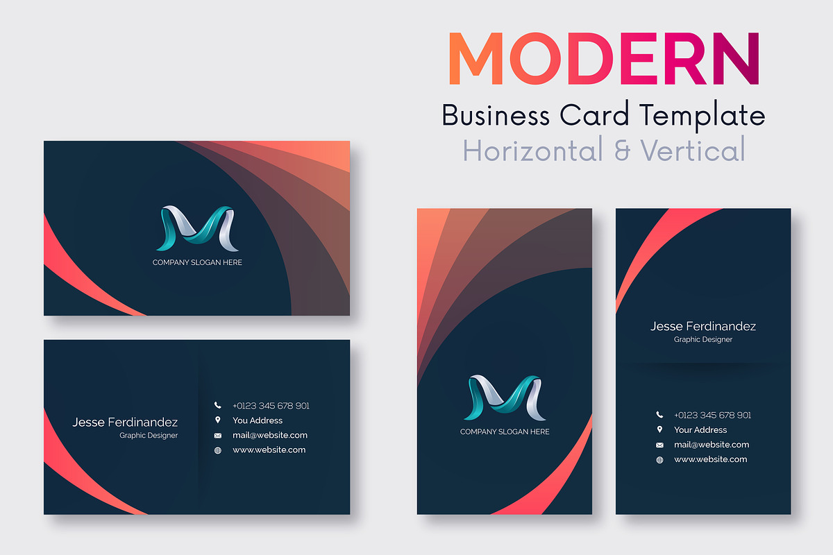 Modern 50 Business cards Bundle, a Business Card Template by M6 Gallery (Photo 22 of 52)