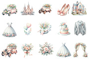 Watercolor Wedding Clipart, an Illustration by Designworld (Thumbnail 2 of 5)