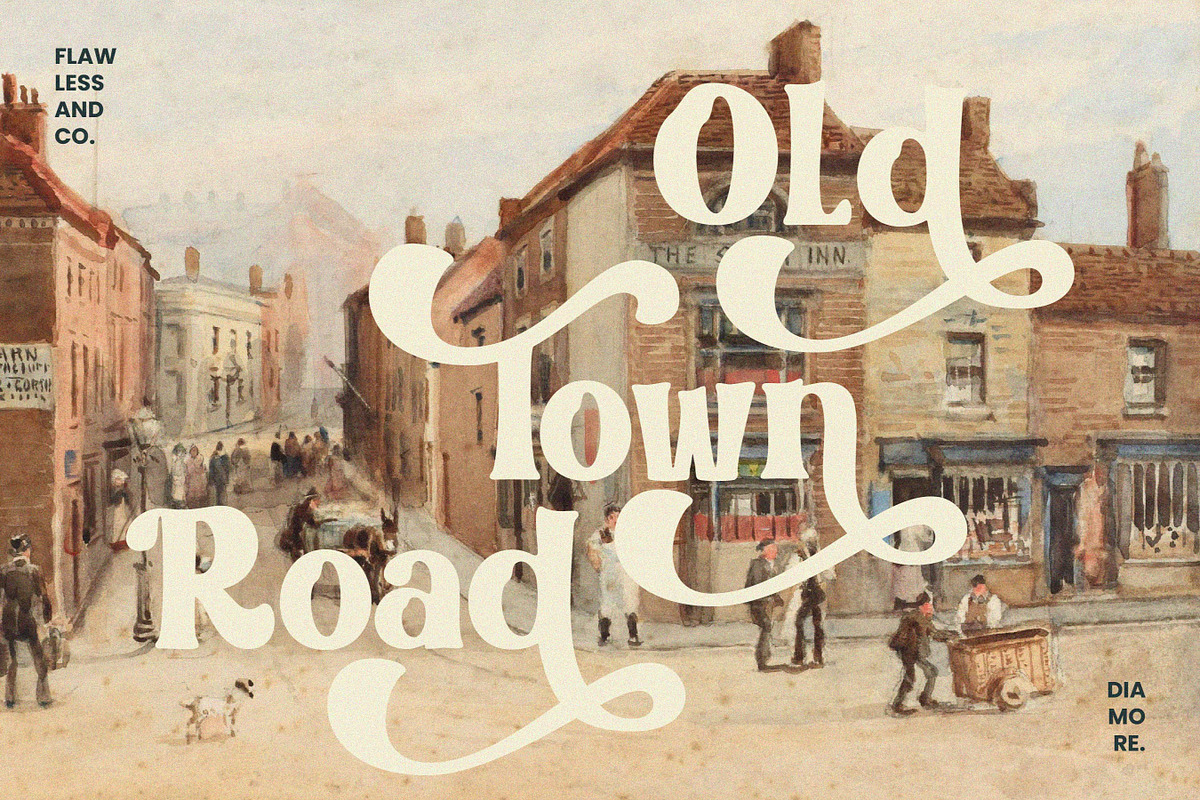 Diamore - Modern Retro Font, a Script Font by Flawless And Co (Photo 8 of 11)