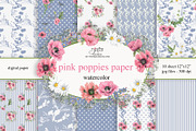 Pink poppies paper, an Illustration by patriziamoscone (Thumbnail 1 of 4)