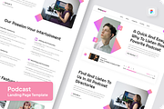 ScienPod- Podcast Landing Page, a Landing Page Template by SquidPixey (Thumbnail 1 of 5)
