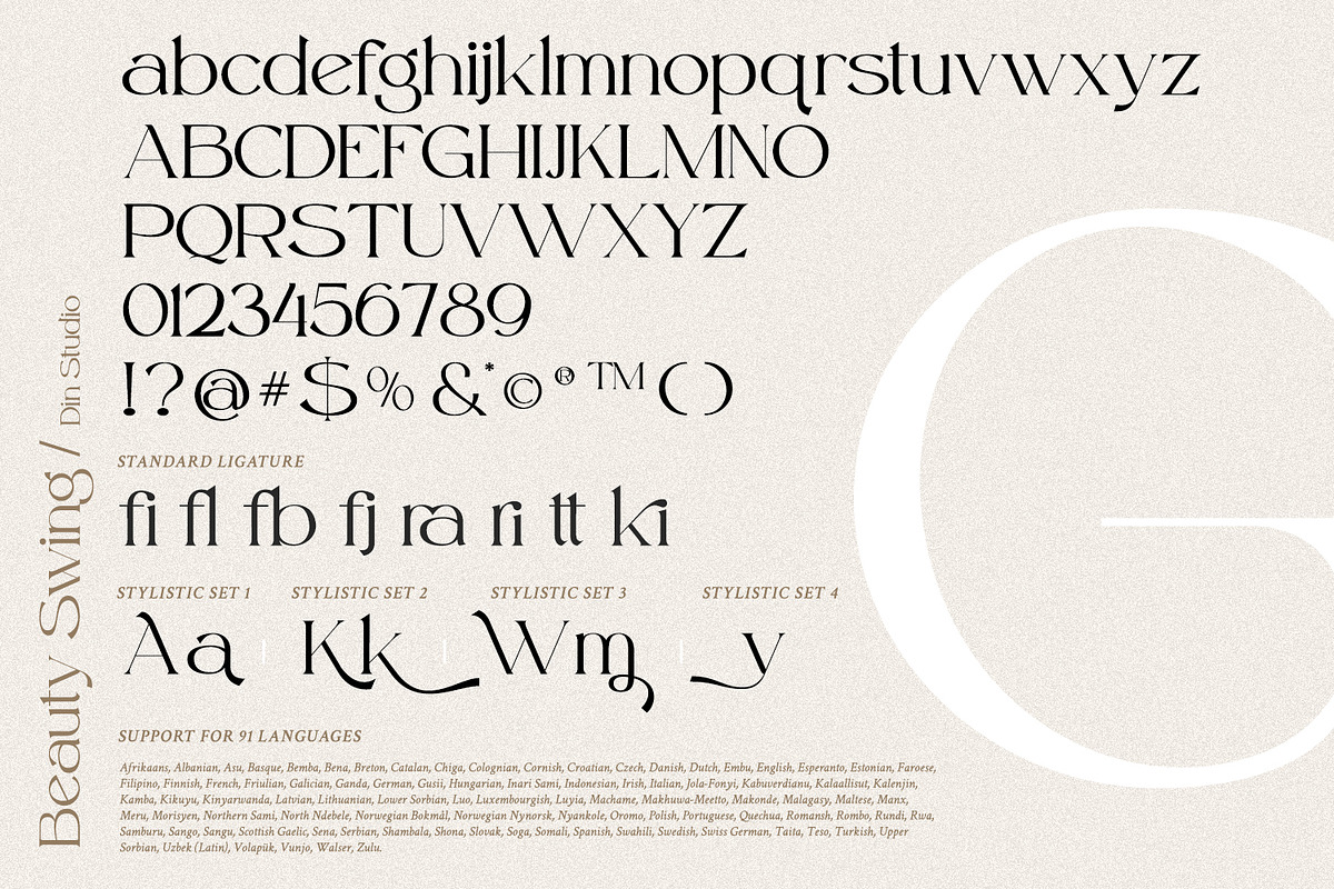 Beauty Swing, a Serif Font by din-studio.com (Photo 9 of 10)