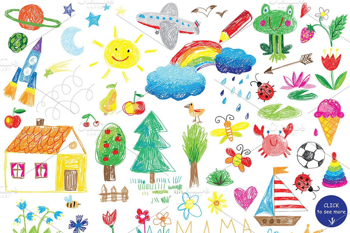 vector childhood doodle set, a Food Illustration by artnLera (Photo 2 of 2)