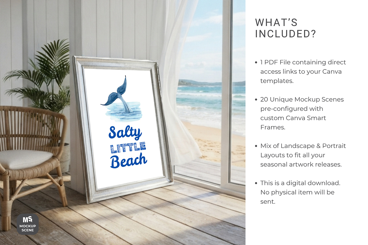 Coastal Beach House Wall Art Mockup, a Household Mockup by Mockup Scene (Photo 6 of 11)