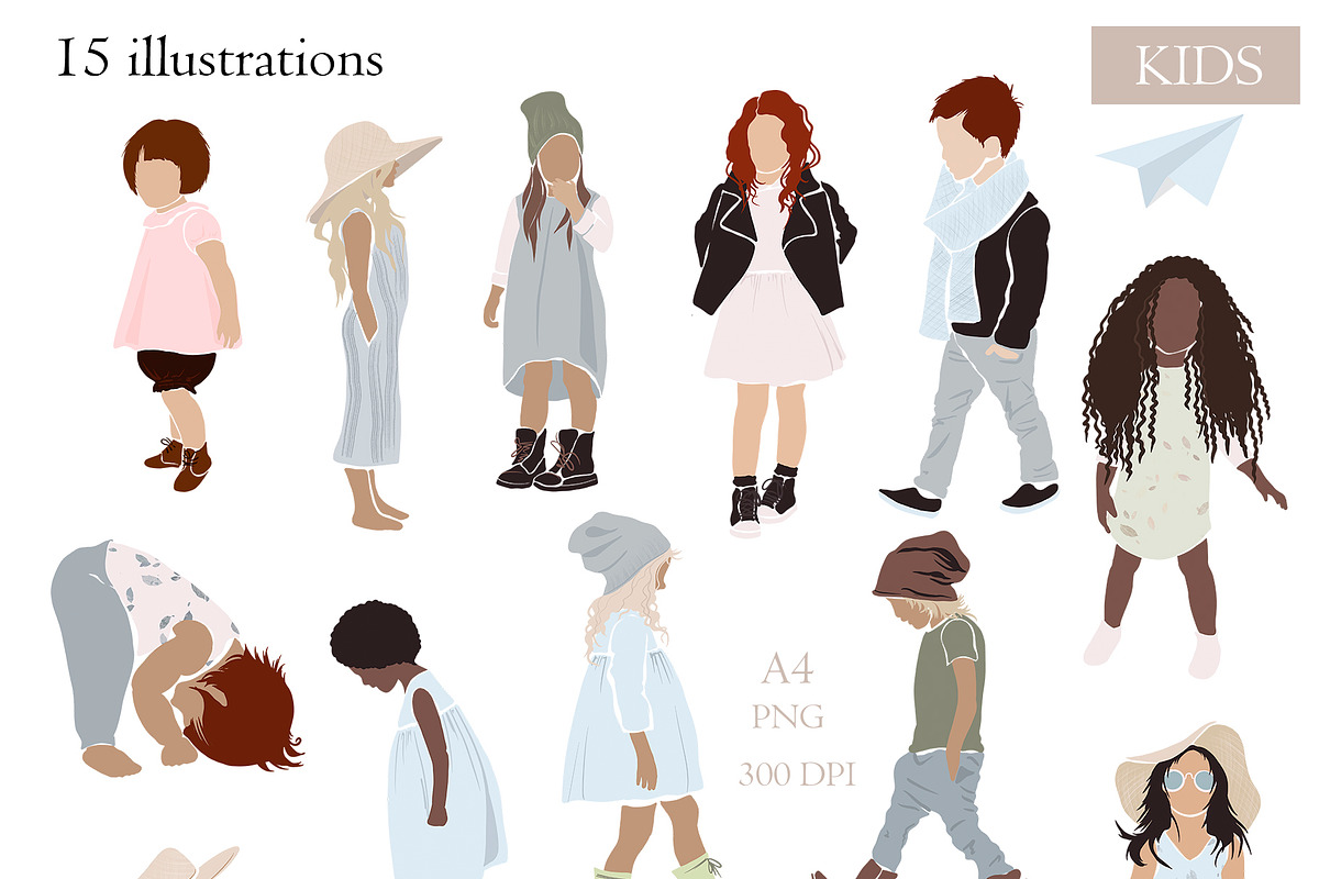 KIDS BUNDLE BOHEMIAN MOOD CLIPART, an Illustration by ArtOLB (Photo 20 of 24)