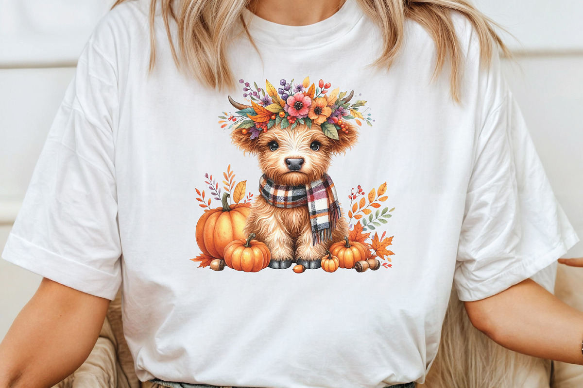 Autumn Fall Highland Cow Clipart, an Illustration by CraftArtStudio (Photo 4 of 6)