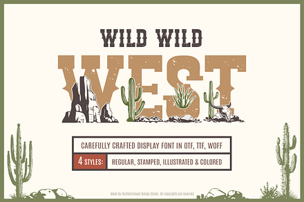 Wild Wild West. Color Font (4styles), a Serif Font by Cosmic Store