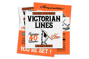 Victorian Lines Vector Brush Kit