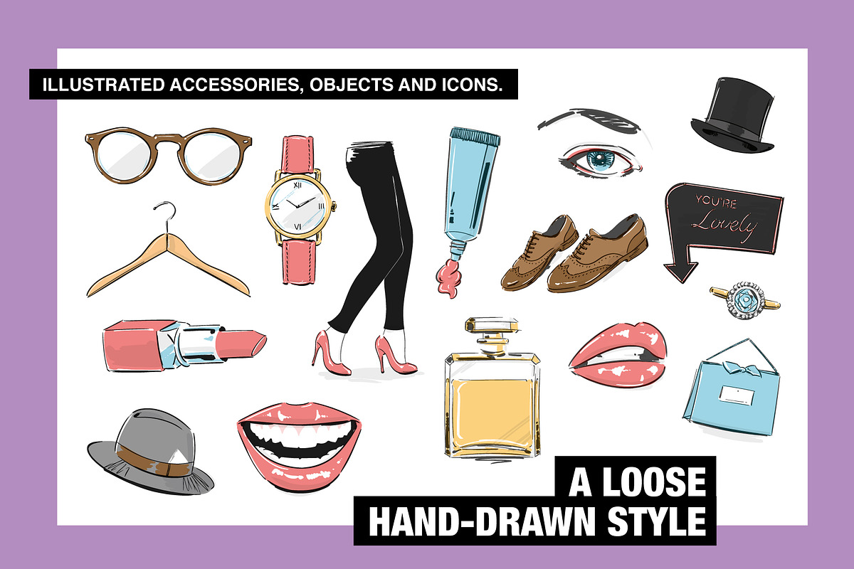 Fashion Props and Objects Clipart, an Object Illustration by Wingsart Studio (Photo 2 of 4)