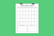 2027 Vertical 8.5 x 11 Inch Planner, a Stationery Template by Running With Foxes (Thumbnail 1 of 5)