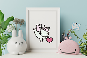 Kawaii Unicorns SVG Illustrations