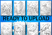 Sea  Animals Coloring Book for Kids, an Animal Illustration by Design Home (Thumbnail 3 of 7)