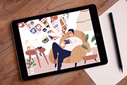 Man surfing internet on smartphone, a Person Illustration by Good Studio (Thumbnail 2 of 4)