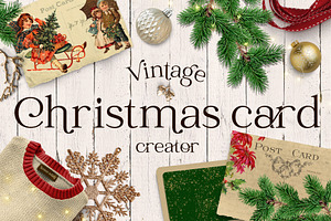 Vintage Christmas card creator