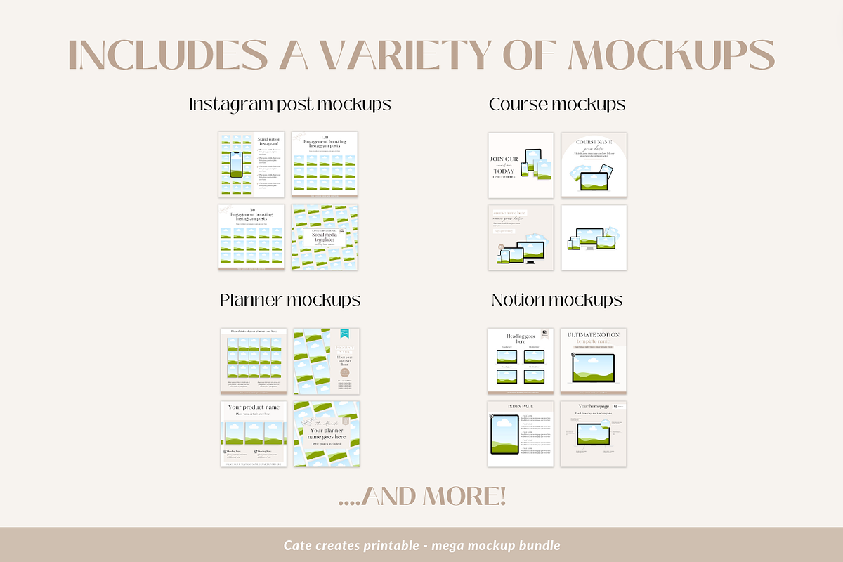Digital product mockup bundle Canva, a Templates & Theme by Cate Creates (Photo 4 of 7)