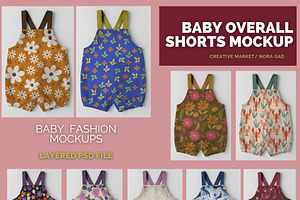 Baby Overall Shorts Mockup