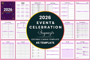 2026 Event & Celebration Organizer, a Stationery Template by Shumaya