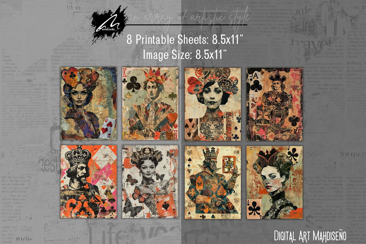 Whimsical Queen and King Scrappapers, a Person Illustration by Digital Art Mahdiseño (Photo 3 of 10)
