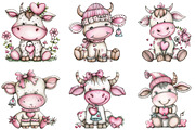 Watercolor Cow Heart clipart, an Illustration by CraftArtStudio (Thumbnail 3 of 5)