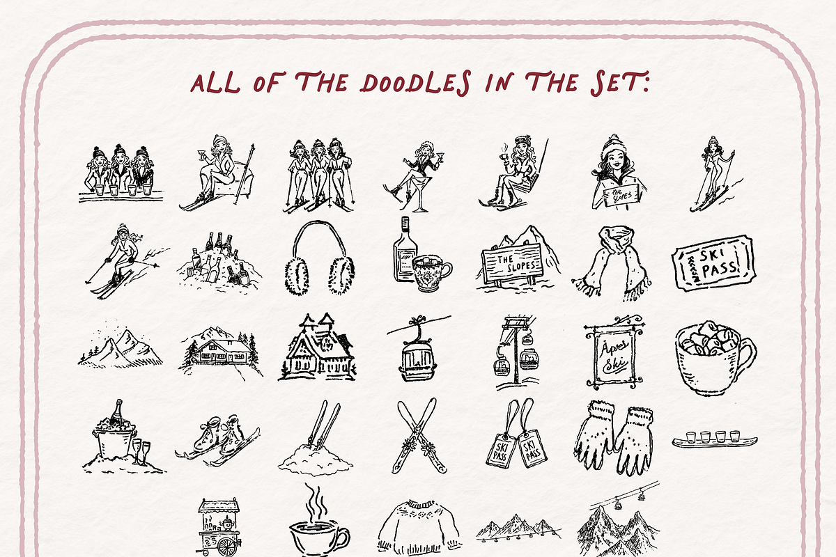 Ski Trip Clipart, Apres Ski Set, a Seasonal Illustration by The October Creative (Photo 4 of 6)