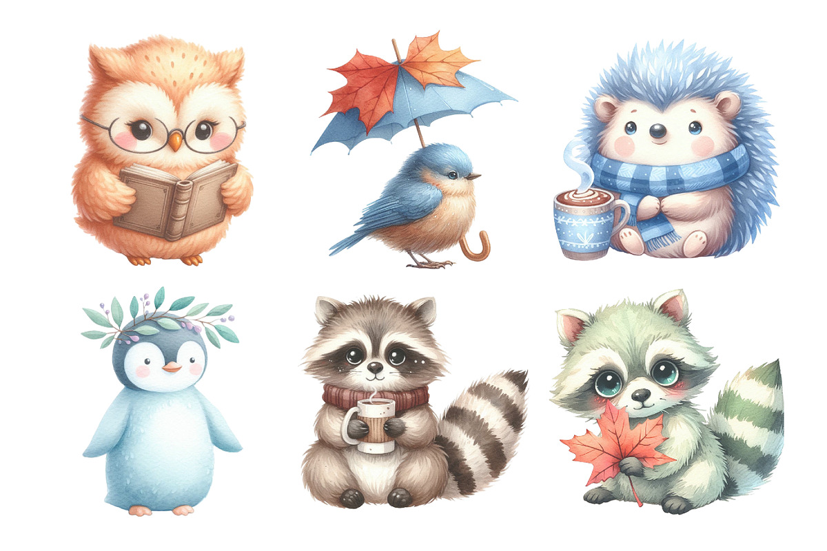 Autumn Clipart, Cute Animals, an Illustration by Daily.Designs (Photo 5 of 5)