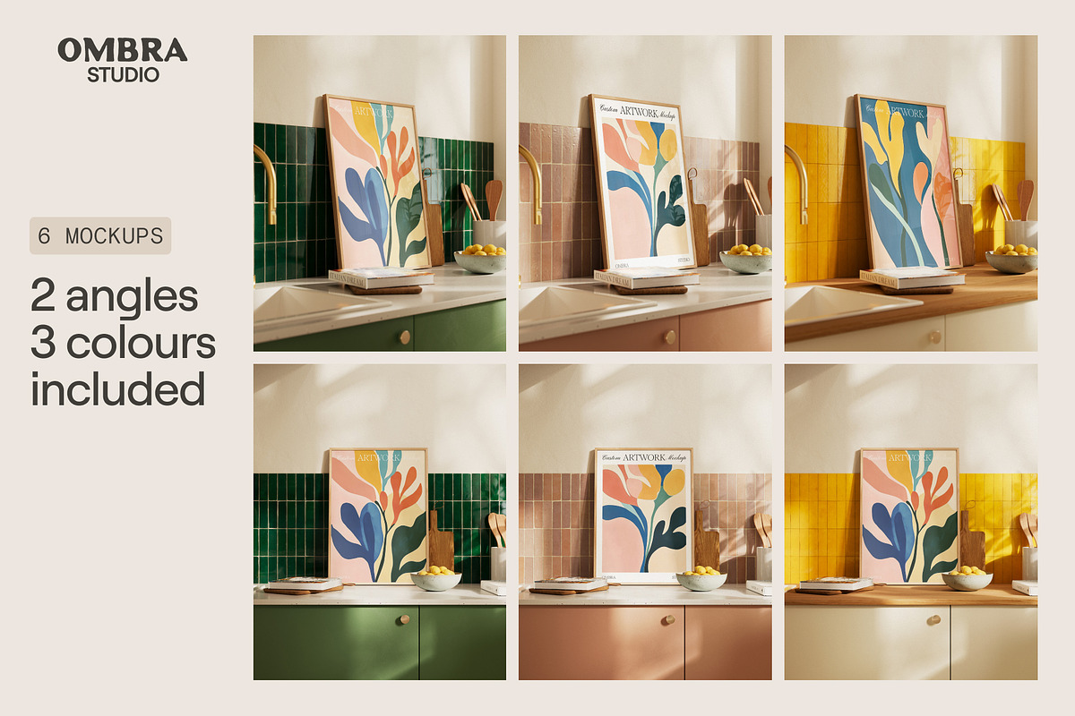 Kitchen Frame Mockup Set, a Household Mockup by Ombra Studio (Photo 4 of 9)