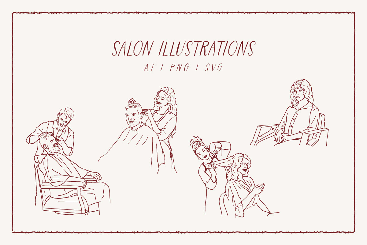 Salon & Barbershop Illustrations, a Work Illustration by Miriam Furniss Designs (Photo 6 of 13)