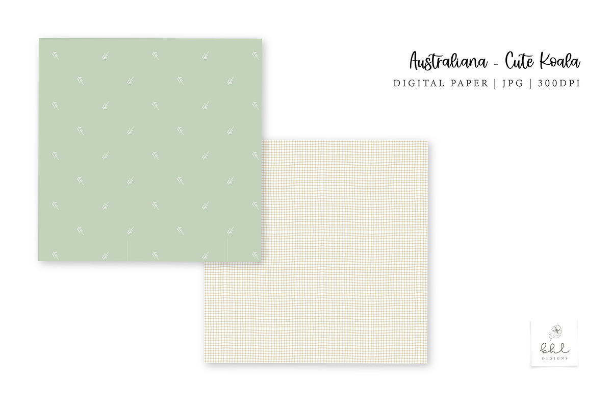 Australiana Cute Koala Digital Paper, a Pattern Graphic by bhldesigns (Photo 2 of 6)