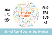 Back to School Round Design, a Decorative Illustration by Irina Avdeeva (Thumbnail 1 of 4)