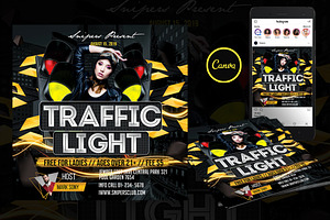 Traffic Light Flyer Canva Template