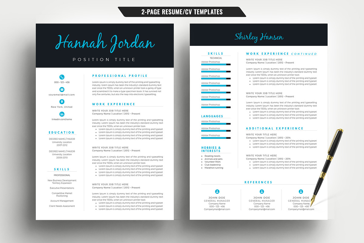 Resume/CV & Cover Letter Template, a Resume Template by TemplateCrafts (Photo 2 of 3)