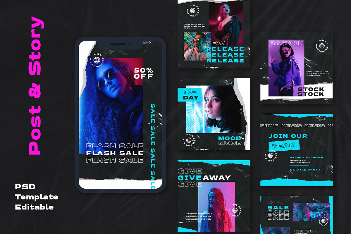 CYBERVOL - Fashion Urban Instagram, a Social Media Template by Meliora Studio (Photo 4 of 6)