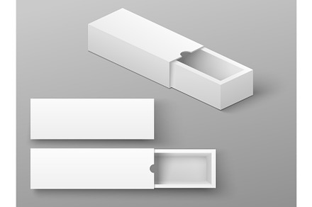 Blank empty cardboard sliding box, an Object Illustration by Siberian Art