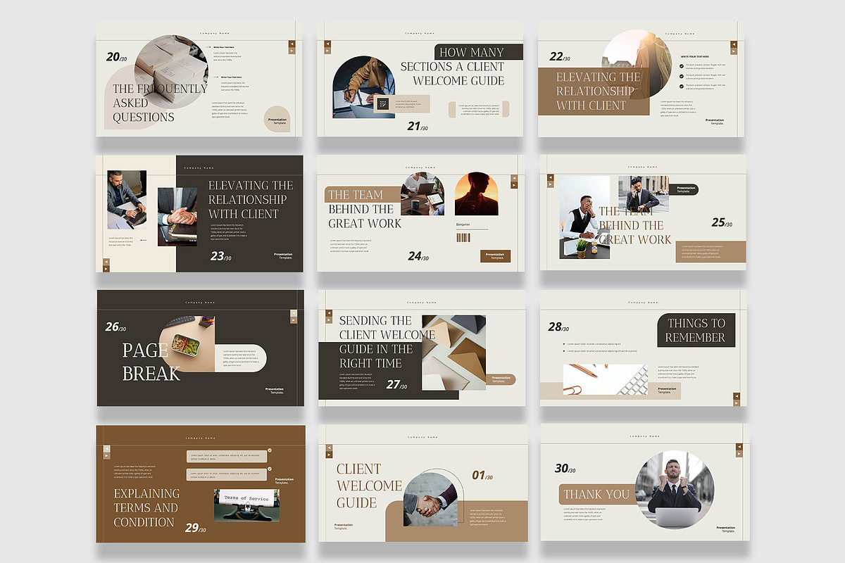Client Welcome Guide PowerPoint, a Presentation Template by Boinah Studio