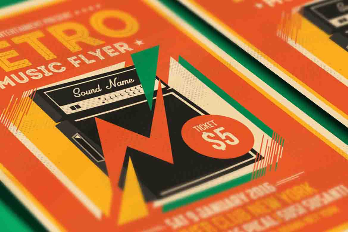 Retro Music Flyer Amplifier, a Flyer Template by Muhamad Iqbal hidayat (Photo 2 of 4)