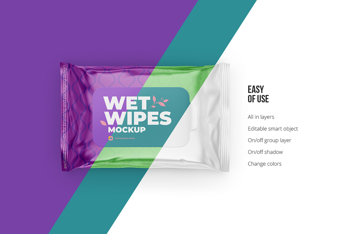 Wet wipes mockup. Top view, a Packaging Mockup by easymock (Photo 3 of 7)