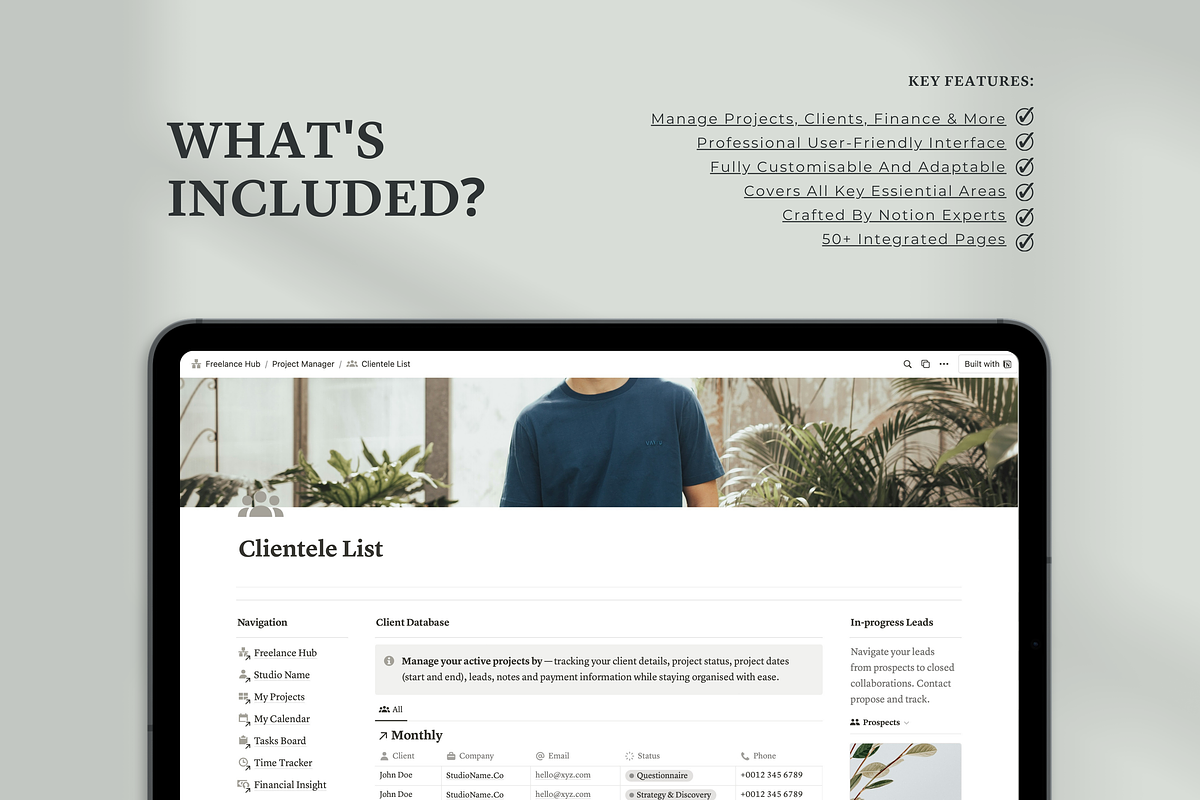 Notion Freelance Dashboard Hub, a Templates & Theme by Swyn.Studio (Photo 2 of 10)