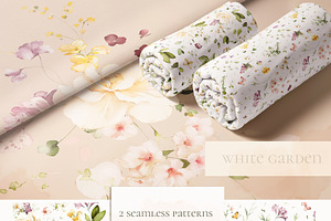 White Roses & Wildflowers Floral Set