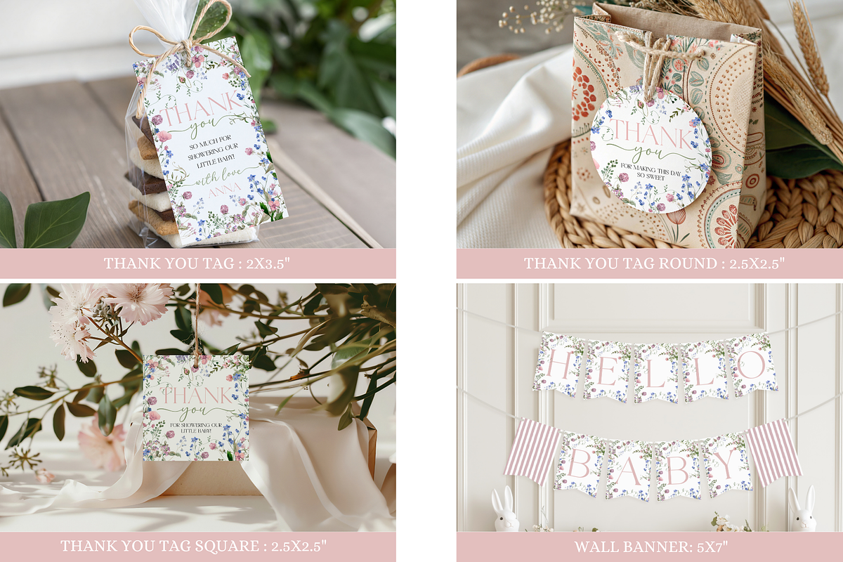 Baby in Bloom Shower Mega Bundle, an Invitation Template by Digital_Mind (Photo 4 of 9)