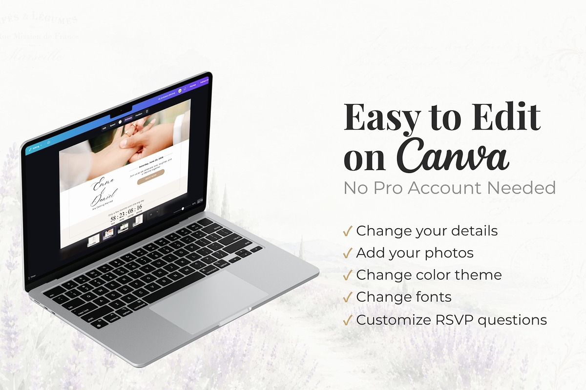 Lavender Wedding Website Invitation, a Landing Page Template by Everyday Perfection (Photo 5 of 12)