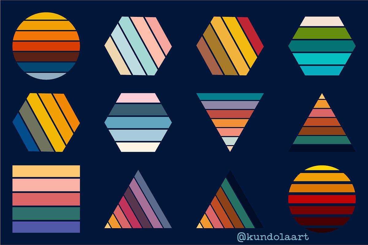 Retro sunset. SVG, PNG, a Shape Add-On by KundolaArt (Photo 6 of 9)