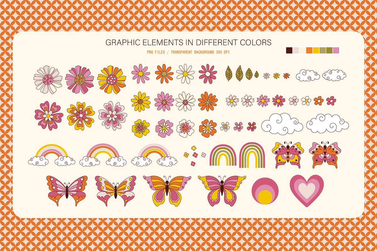 Retro vibes - pattern collection., a Pattern Graphic by rosypatterns (Photo 4 of 7)