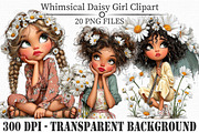 Whimsical Daisy Girl Clipart, an Animal Illustration by Libby Wishes (Thumbnail 1 of 4)