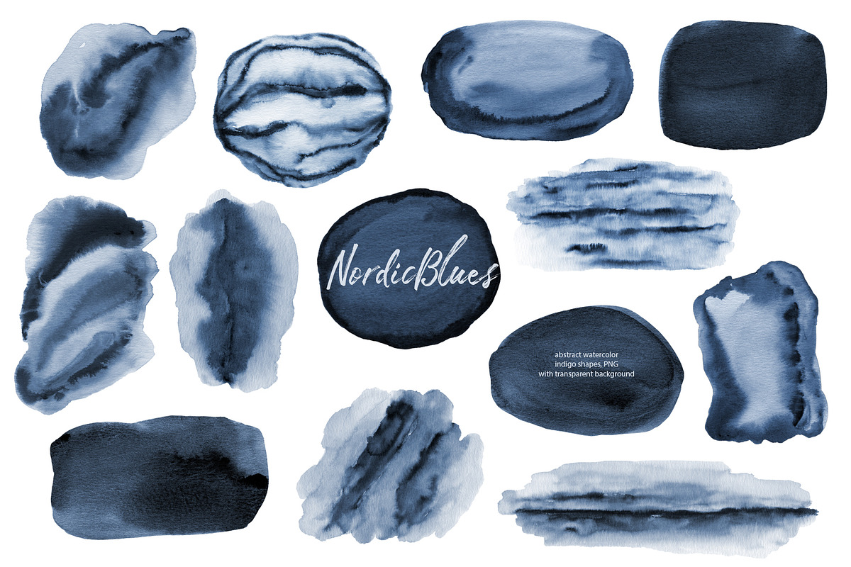 NordicBlues Watercolor Pack, a Texture Graphic by Marmoris.Arts (Photo 13 of 24)