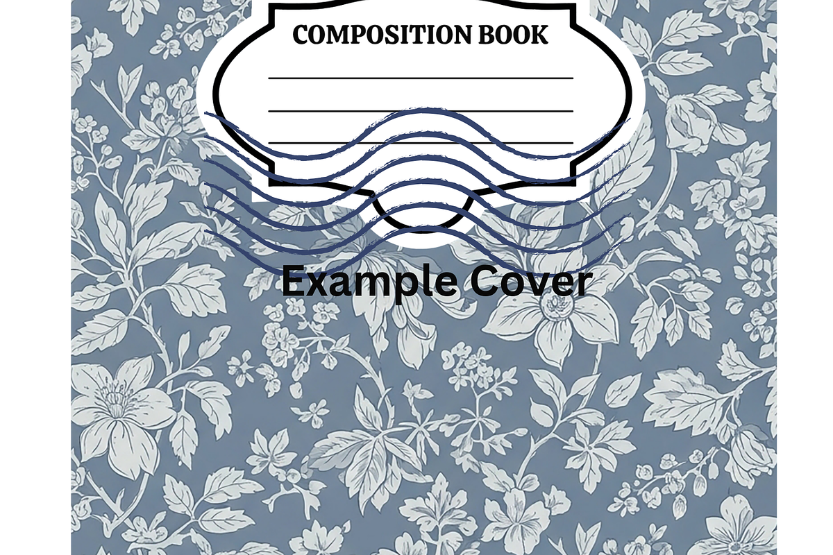 Blue Toile Composition Book Digital, a Pattern Graphic by SmallTownDigital (Photo 2 of 3)