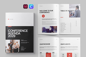 Conference Agenda Canva Template, a Brochure Template by Pixelpick