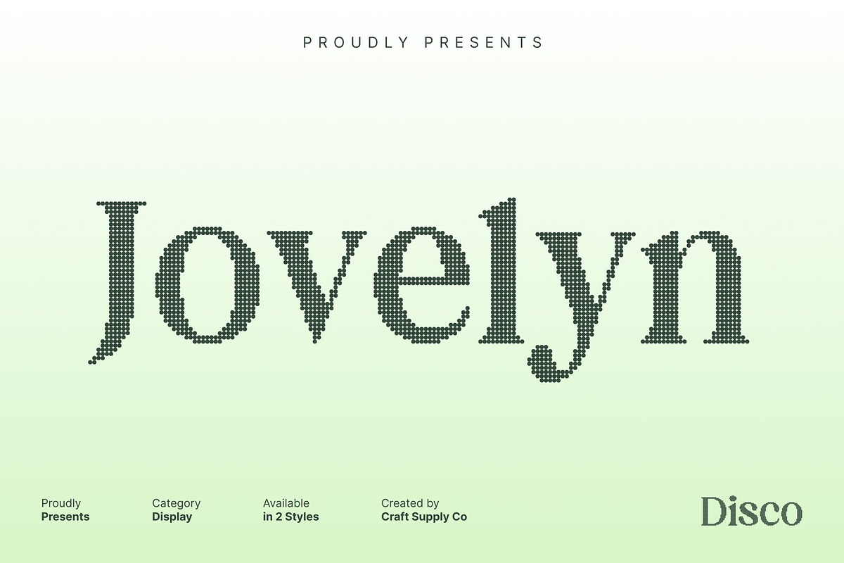 Jovelyn Disco, a Sans Serif Font by Craft Supply Co. (Photo 1 of 8)