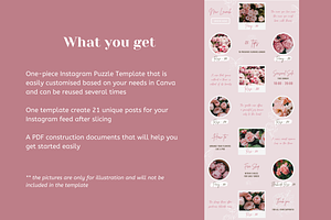 Rose Instagram Puzzle Template