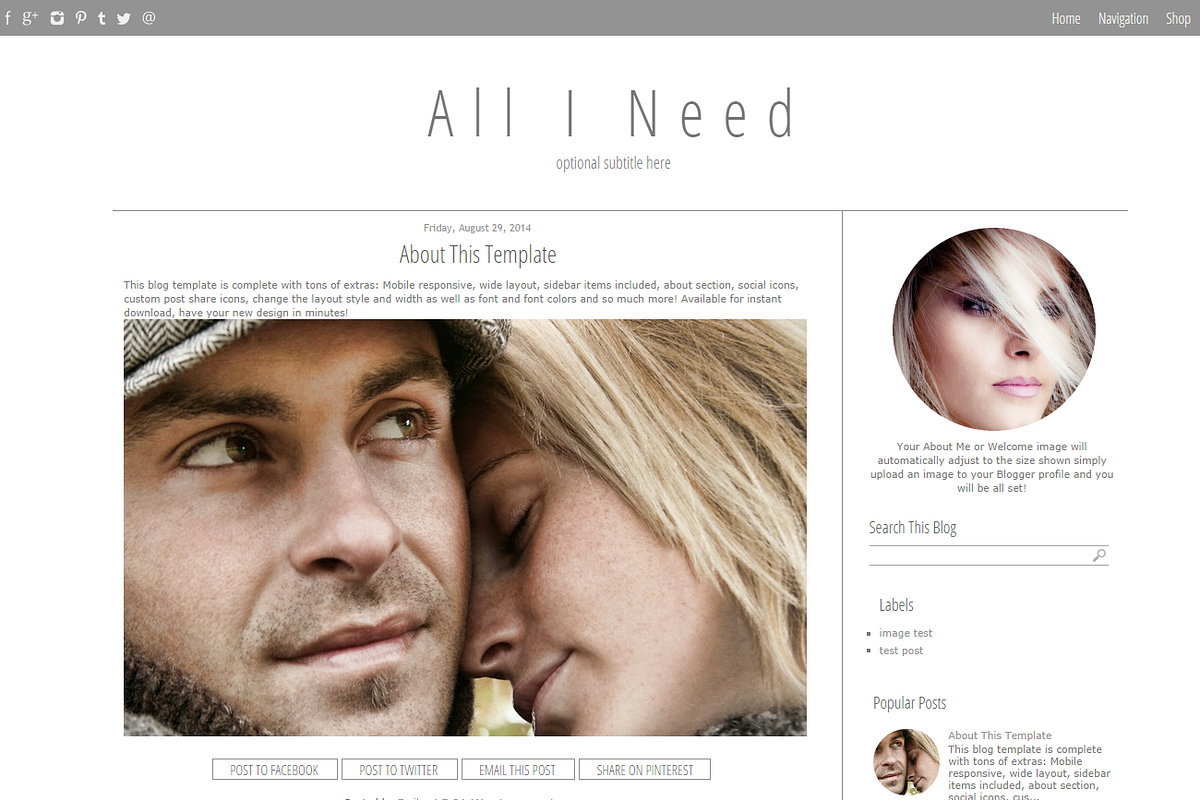 Blogger Template Simple Grey, a Templates & Theme by BD Web Studio (Photo 1 of 3)